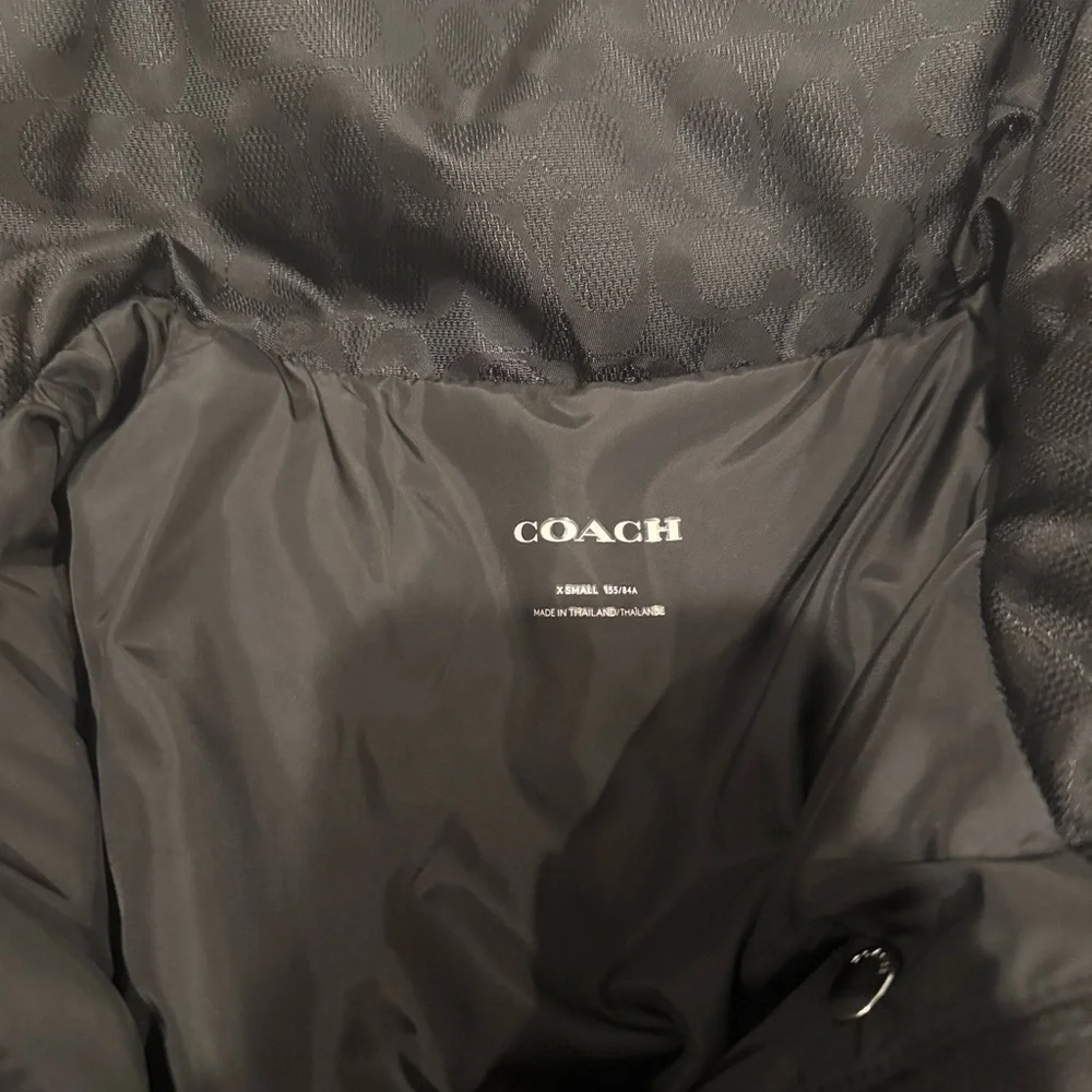 Coach Signature Jacquard Short Puffer Jacket XS - Picture 6 of 9